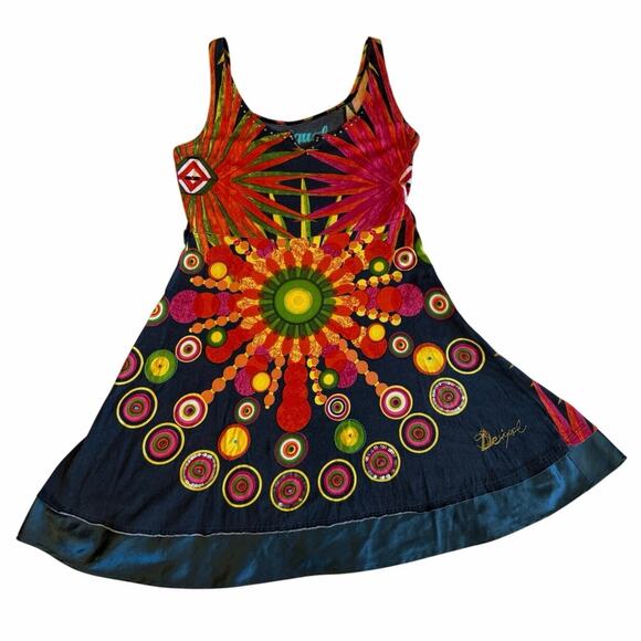 Desigual Dresses & Skirts - Desigual Y2K Boho Multicolor Geometric Printed Sleeveless A-Line Mini Dress XS